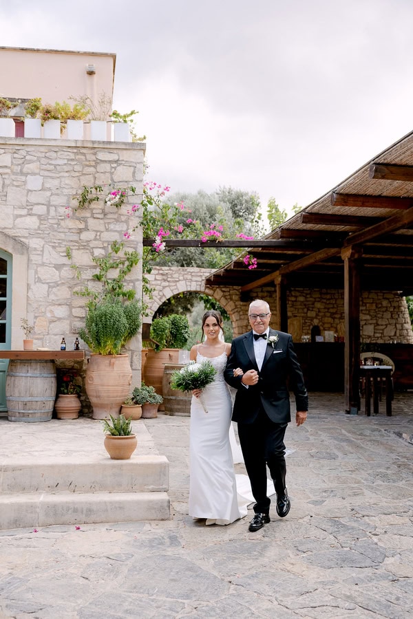 Destination Crete Wedding Rustic Details White Flowers