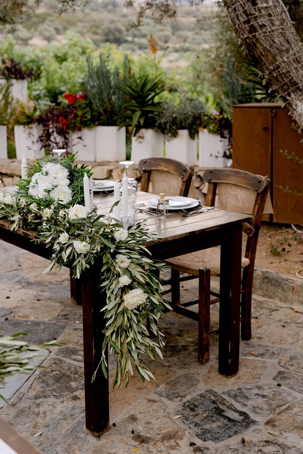 Destination Crete Wedding Rustic Details White Flowers