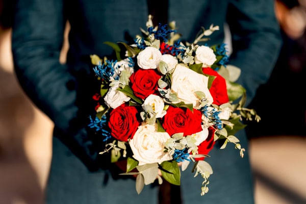 Romantic Wedding Pallini Red White Colors