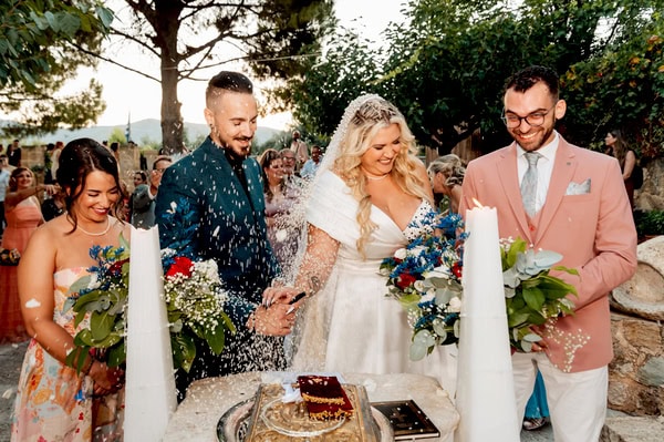 Romantic Wedding Pallini Red White Colors