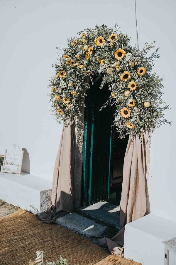 Rustic Autumn Wedding Lefkada Sunflowers