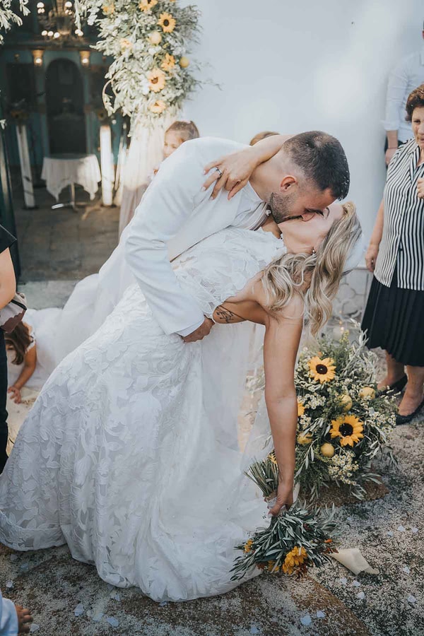 Rustic Autumn Wedding Lefkada Sunflowers