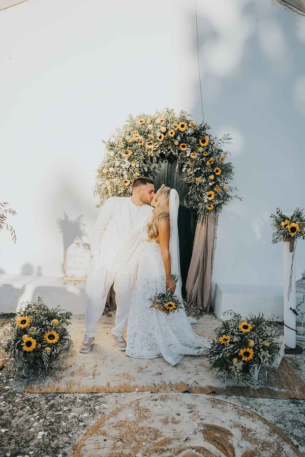 Rustic Autumn Wedding Lefkada Sunflowers