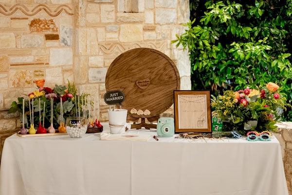 Bright Wedding Decoration Peach Fuchsia Yellow Flowers