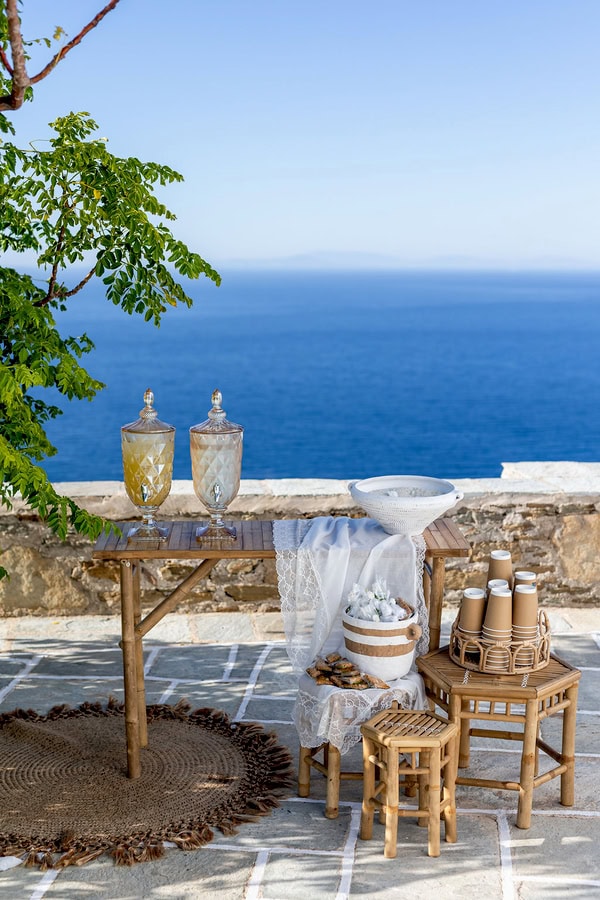 Chic Wedding Decoration With White Florals Cycladic Flair