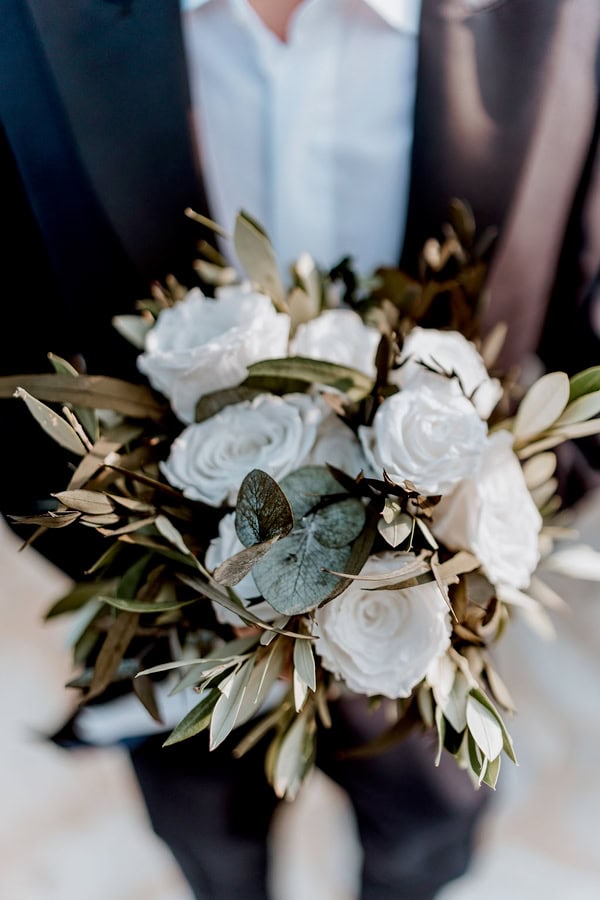 Greek Island Wedding With Lemons And Olive Leaves