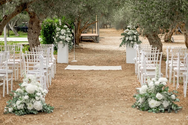 Intimate Olive Grove Wedding Crete Floral Details