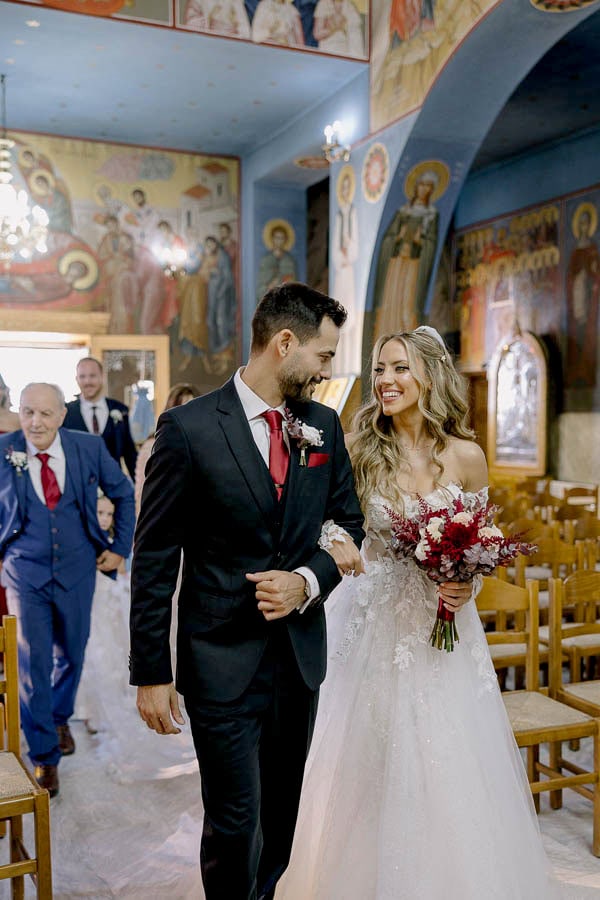 Romantic Fall Wedding White Red Flowers