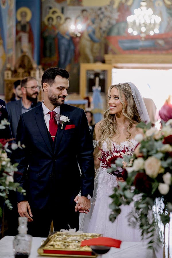 Romantic Fall Wedding White Red Flowers