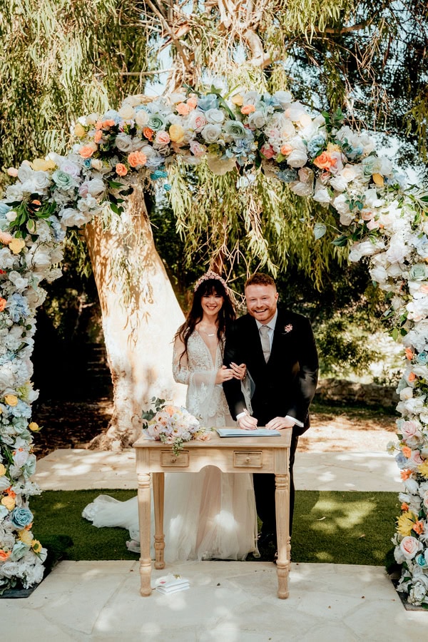 Romantic Garden Wedding Cyprus Pastel Florals