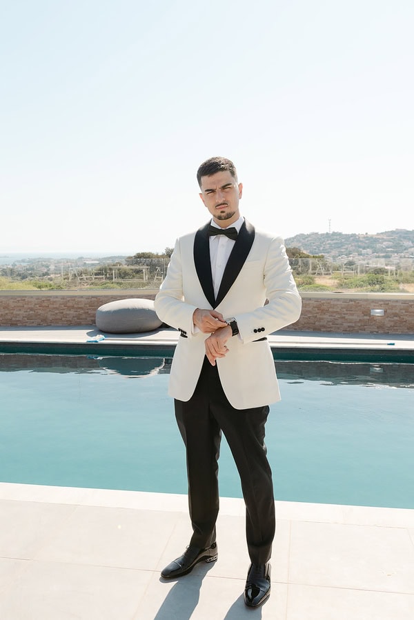 Romantic White Blue Wedding Pyrgos Melissourgou