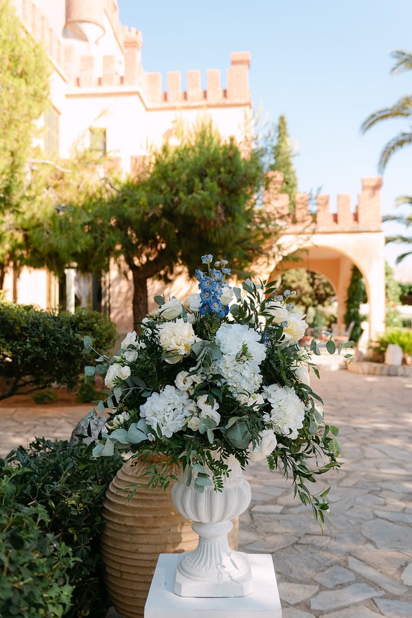 Romantic White Blue Wedding Pyrgos Melissourgou