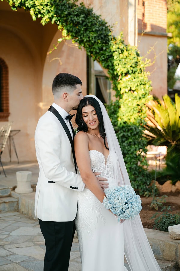 Romantic White Blue Wedding Pyrgos Melissourgou