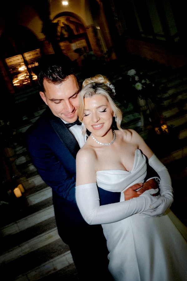 Spring Wedding With White And Blue Floral Decor In Agrinio