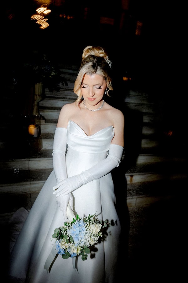 Spring Wedding With White And Blue Floral Decor In Agrinio