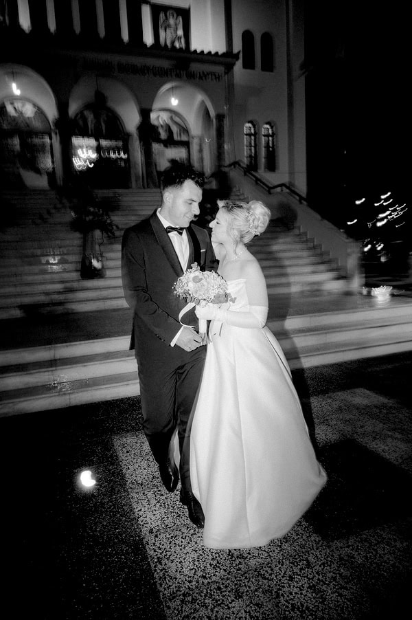 Spring Wedding With White And Blue Floral Decor In Agrinio