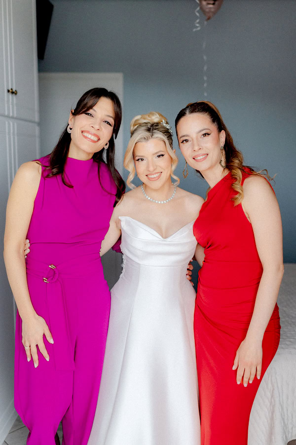 Spring Wedding With White And Blue Floral Decor In Agrinio
