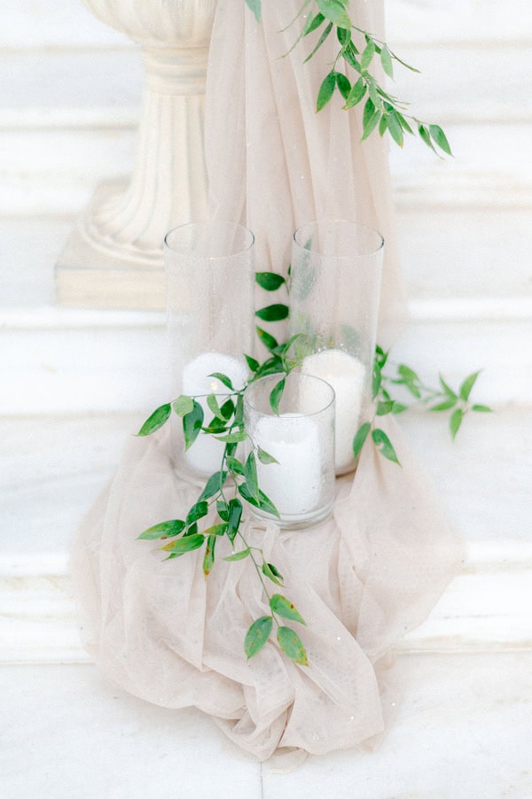 Spring Wedding With White And Blue Floral Decor In Agrinio