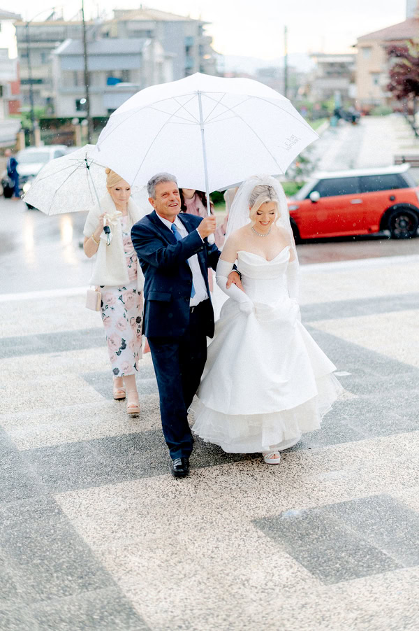 Spring Wedding With White And Blue Floral Decor In Agrinio