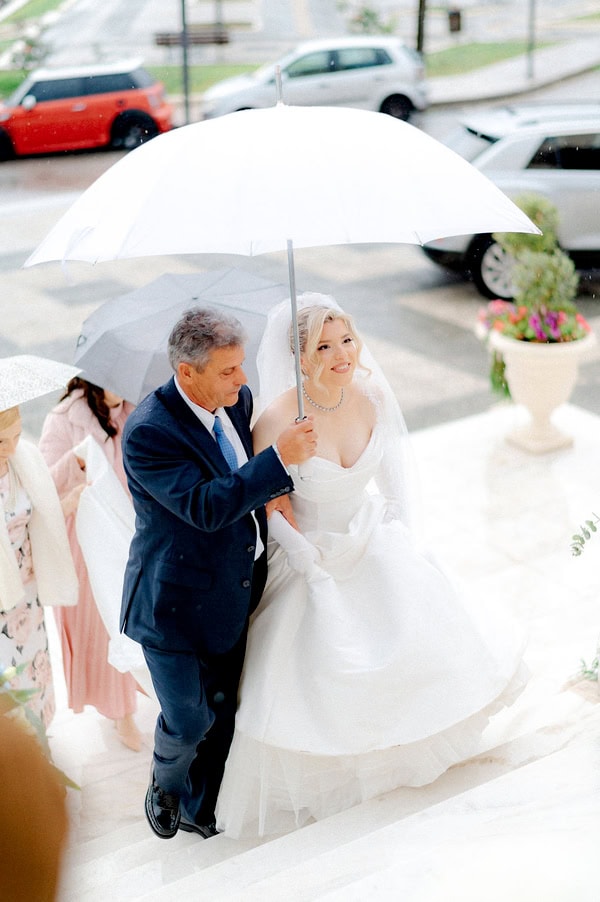 Spring Wedding With White And Blue Floral Decor In Agrinio