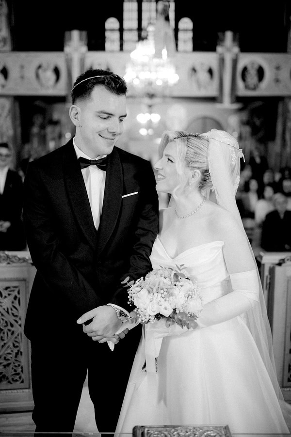 Spring Wedding With White And Blue Floral Decor In Agrinio