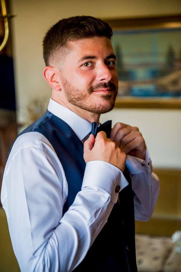 Summer Wedding With White Floral Arrangements In Nafplio