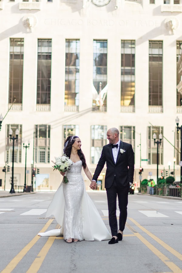 White Flowers And Romantic Chicago Wedding