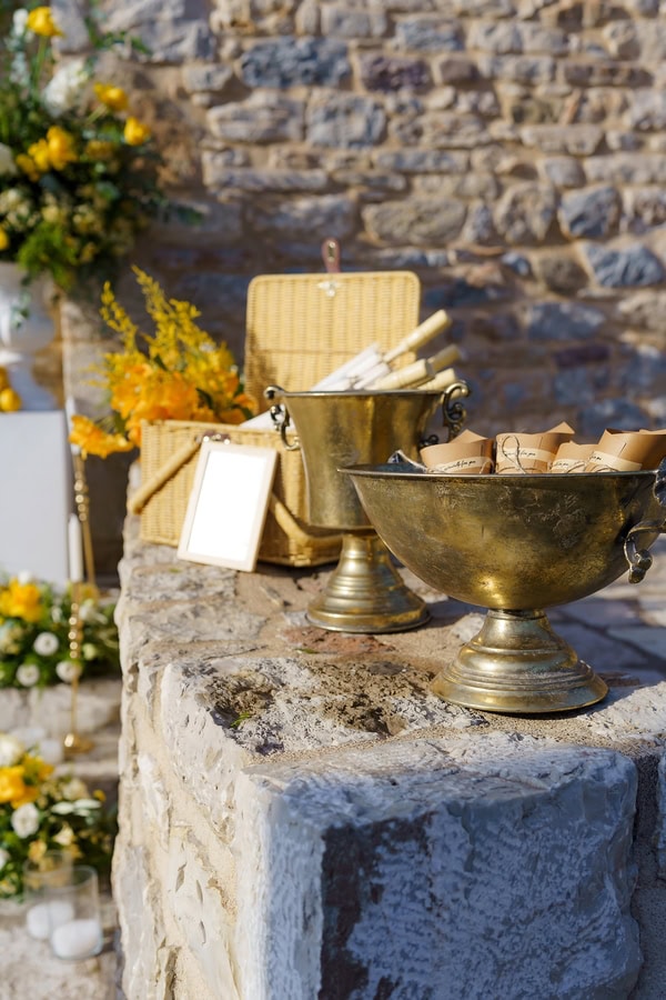 Autumn Wedding Kalamata Yellow Flowers Rustic Details