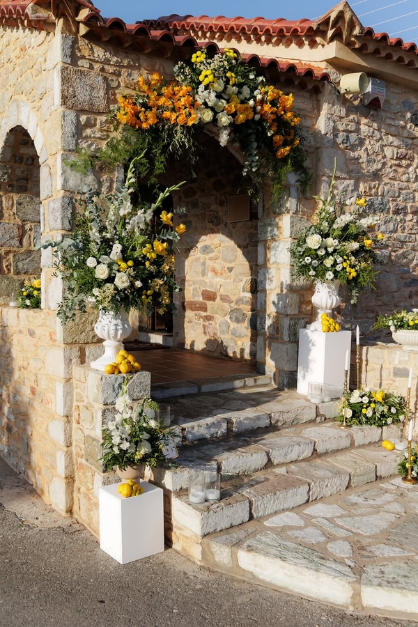Autumn Wedding Kalamata Yellow Flowers Rustic Details