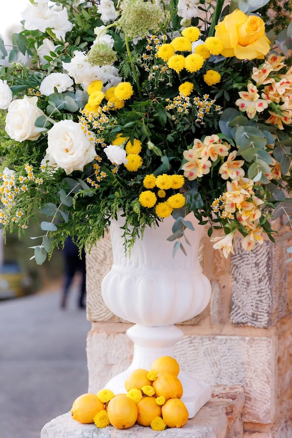 Autumn Wedding Kalamata Yellow Flowers Rustic Details