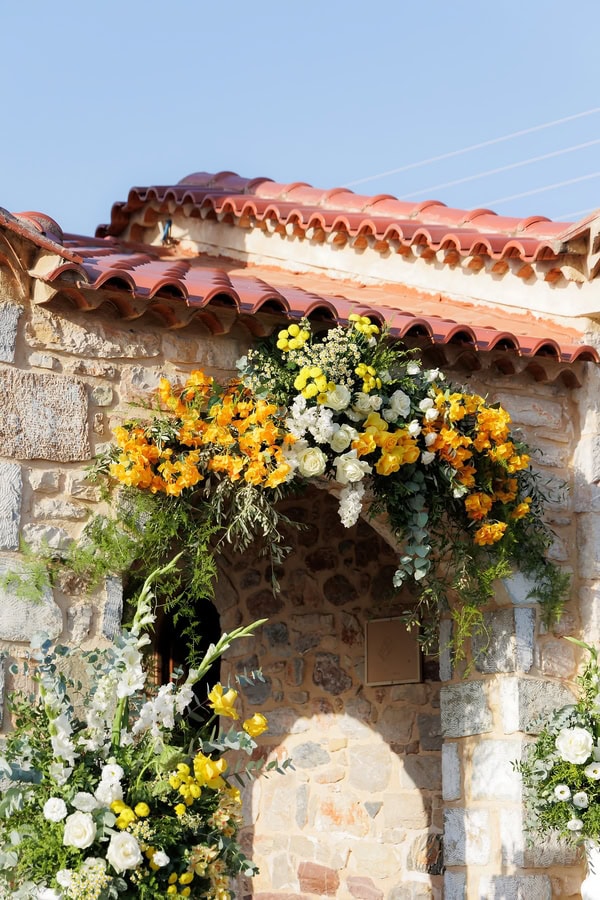Autumn Wedding Kalamata Yellow Flowers Rustic Details