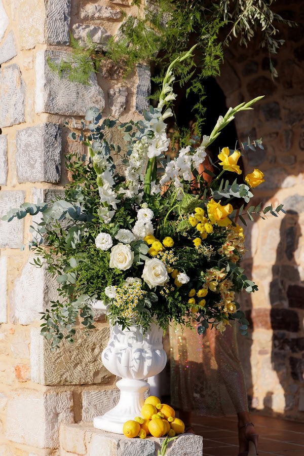 Autumn Wedding Kalamata Yellow Flowers Rustic Details