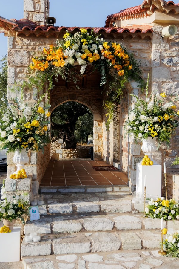 Autumn Wedding Kalamata Yellow Flowers Rustic Details