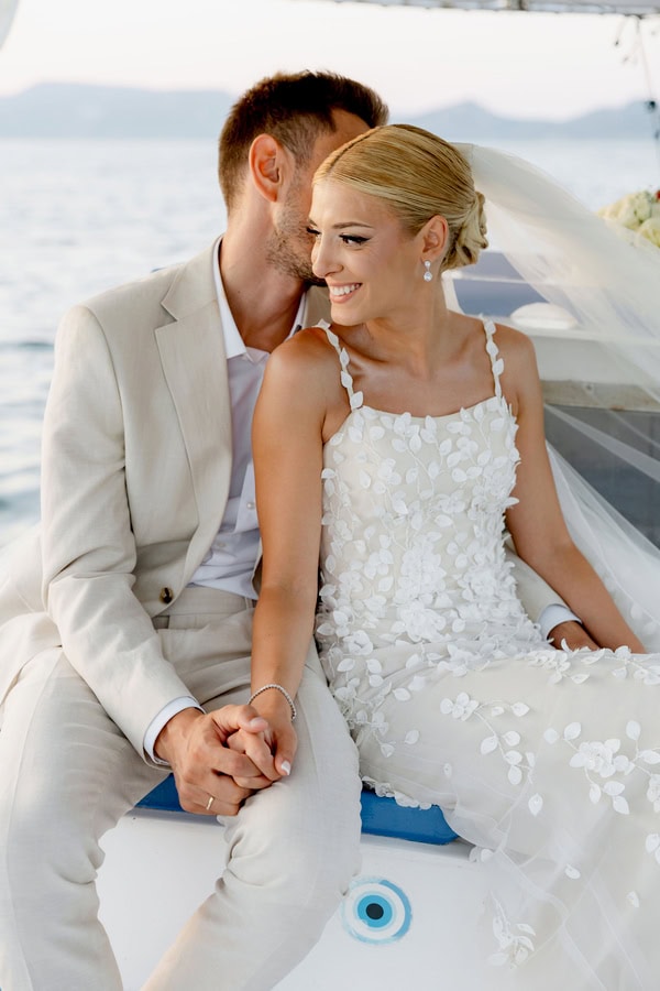 Chic Summer Wedding In Mytilene With All White Decoration