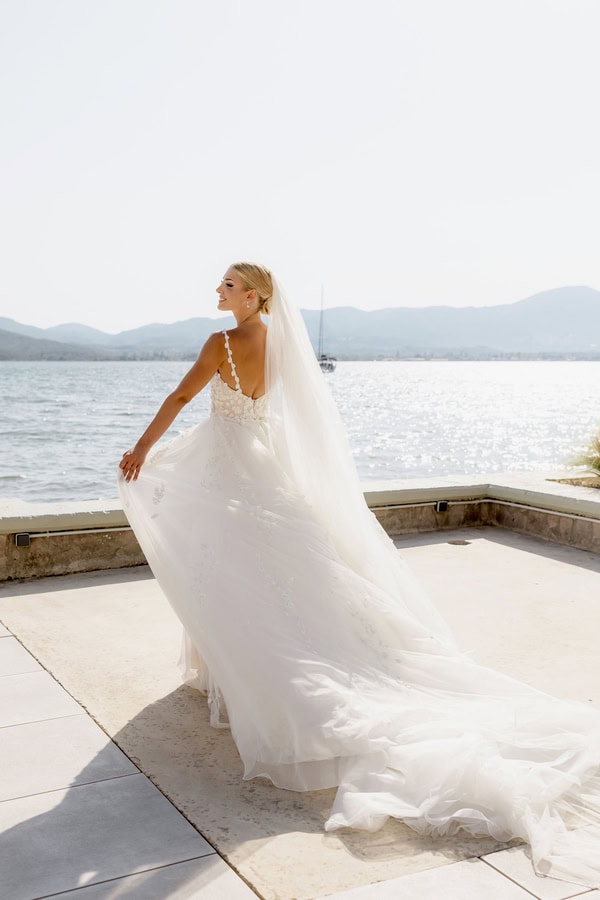 Chic Summer Wedding In Mytilene With All White Decoration