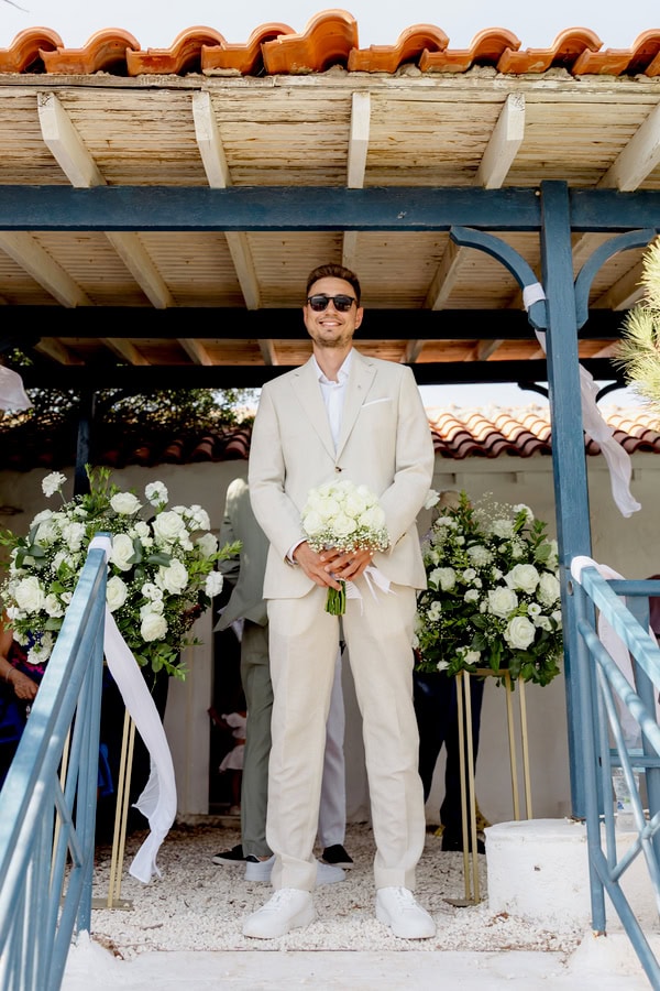 Chic Summer Wedding In Mytilene With All White Decoration