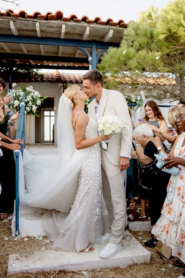 Chic Summer Wedding In Mytilene With All White Decoration