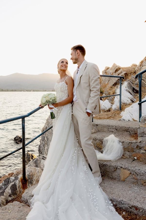 Chic Summer Wedding In Mytilene With All White Decoration