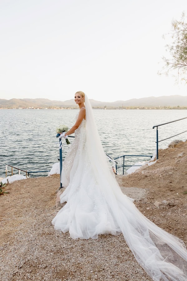 Chic Summer Wedding In Mytilene With All White Decoration