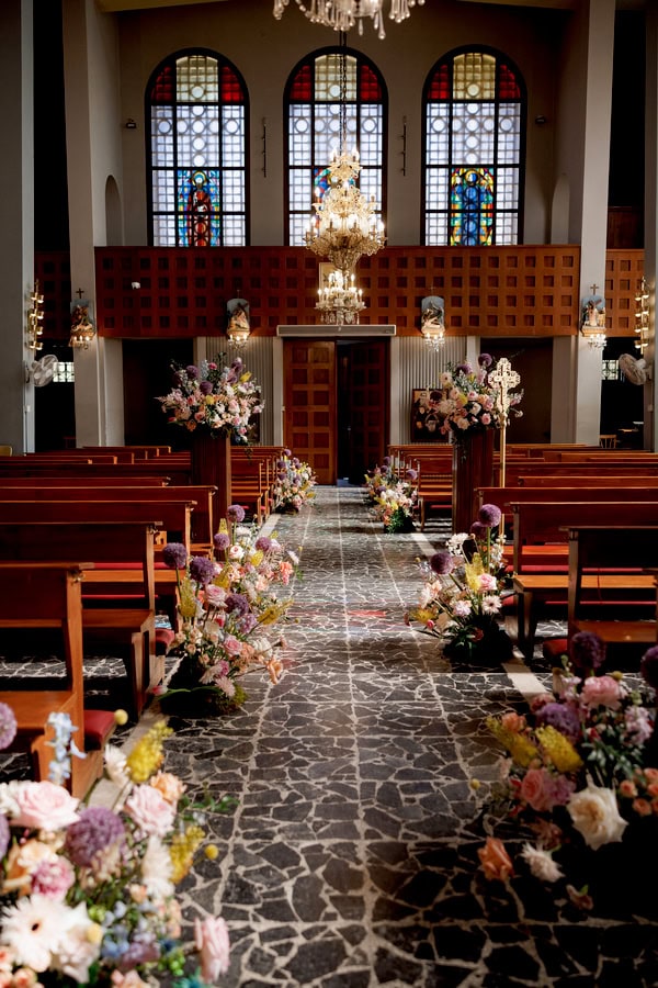 Colorful Wedding With Pastel Floral Arrangements