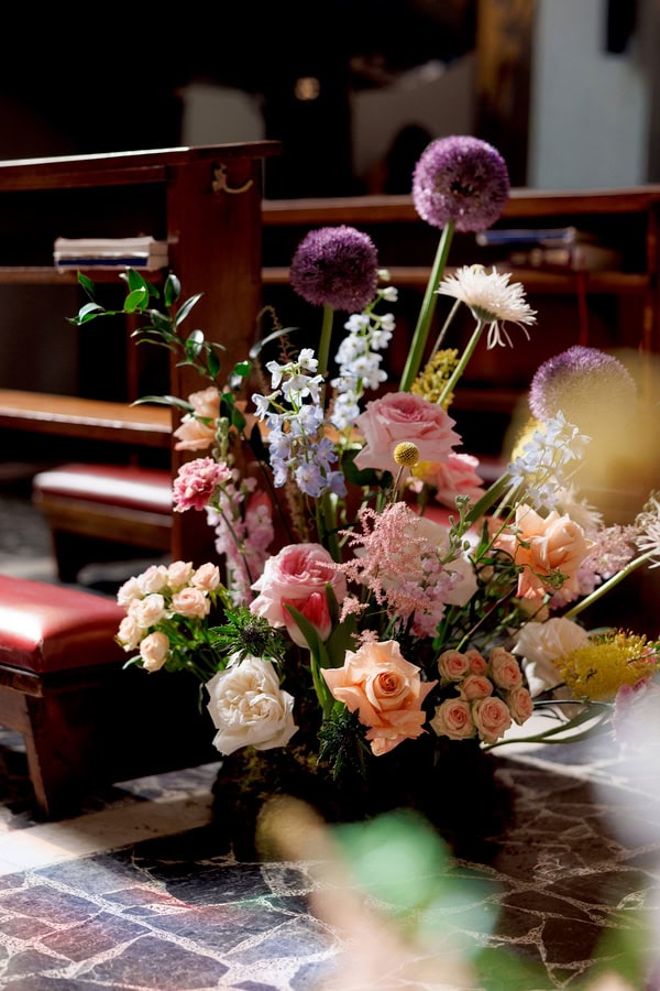 Colorful Wedding With Pastel Floral Arrangements