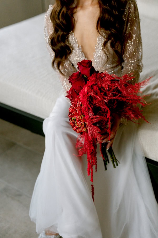 Edgy Modern Styled Shoot Crete Dramatic Red Flowers