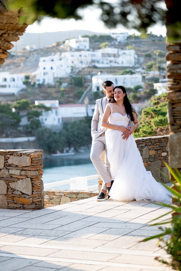 Romantic Wedding Kythnos White Blue Colors