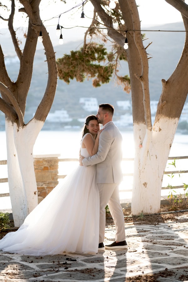 Romantic Wedding Kythnos White Blue Colors