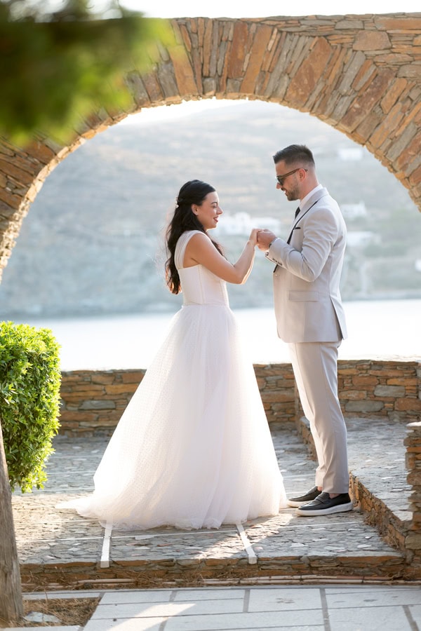 Romantic Wedding Kythnos White Blue Colors