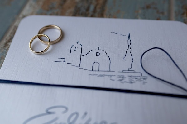 Romantic Wedding Kythnos White Blue Colors