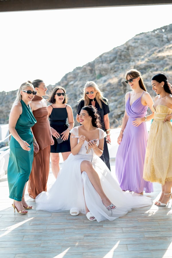 Romantic Wedding Kythnos White Blue Colors