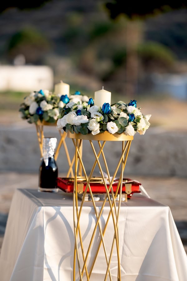Romantic Wedding Kythnos White Blue Colors
