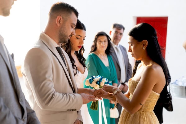 Romantic Wedding Kythnos White Blue Colors