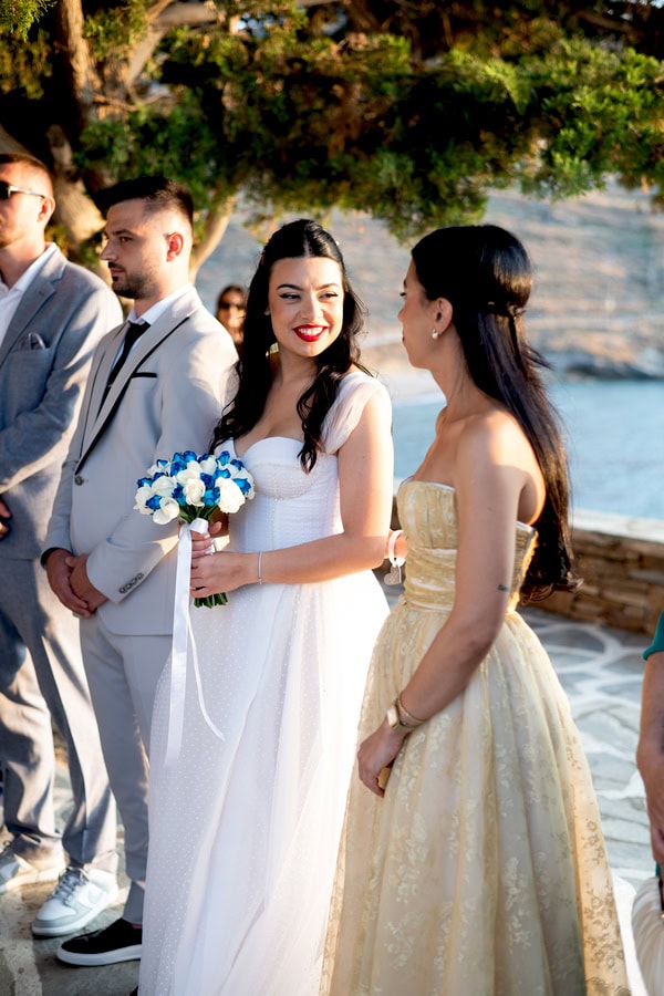 Romantic Wedding Kythnos White Blue Colors